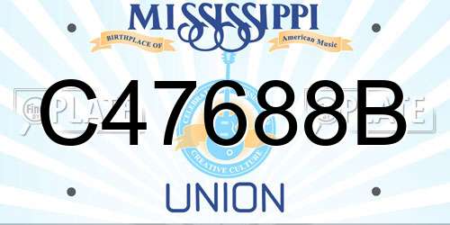 C47688B Mississippi License Plate