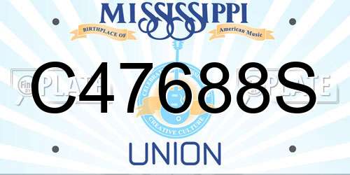 C47688S Mississippi License Plate