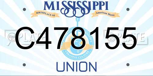 C478155 Mississippi License Plate