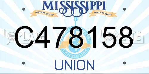 C478158 Mississippi License Plate