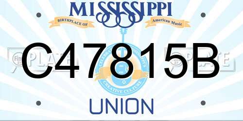 C47815B Mississippi License Plate