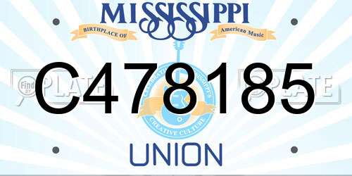 C478185 Mississippi License Plate