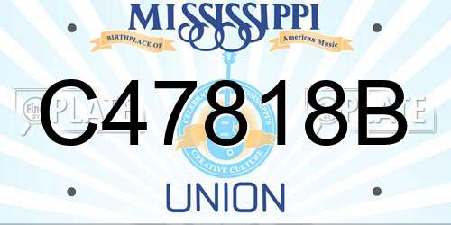 C47818B Mississippi License Plate