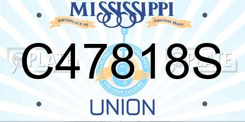 C47818S Mississippi License Plate
