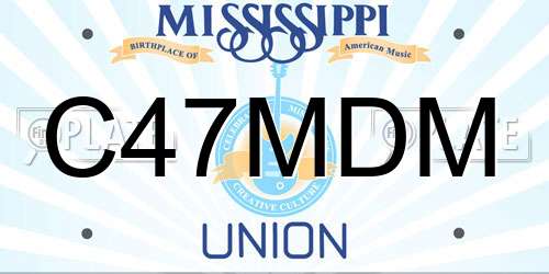 C47MDM Mississippi License Plate