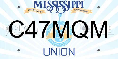 C47MQM Mississippi License Plate