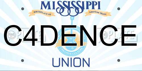 C4DENCE Mississippi License Plate
