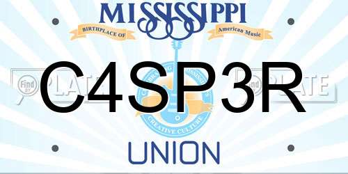 C4SP3R Mississippi License Plate