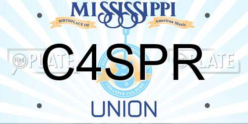 C4SPR Mississippi License Plate