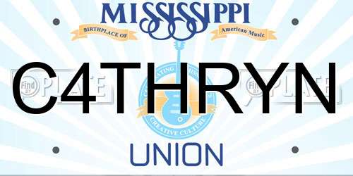 C4THRYN Mississippi License Plate
