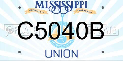 C5040B Mississippi License Plate
