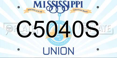 C5040S Mississippi License Plate