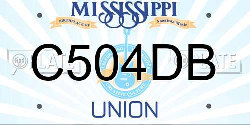 C504DB Mississippi License Plate