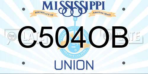 C504OB Mississippi License Plate