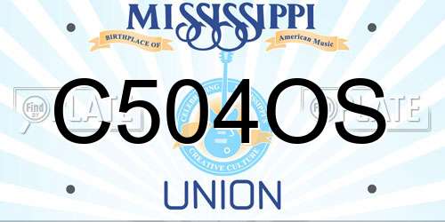 C504OS Mississippi License Plate