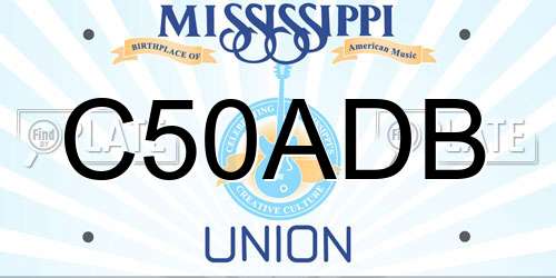 C50ADB Mississippi License Plate
