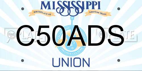 C50ADS Mississippi License Plate