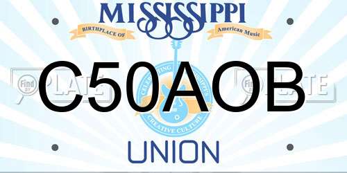 C50AOB Mississippi License Plate