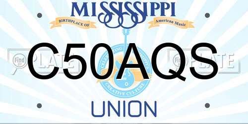 C50AQS Mississippi License Plate