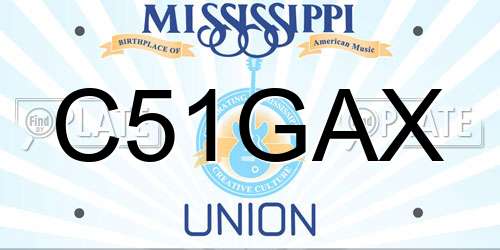 C51GAX Mississippi License Plate
