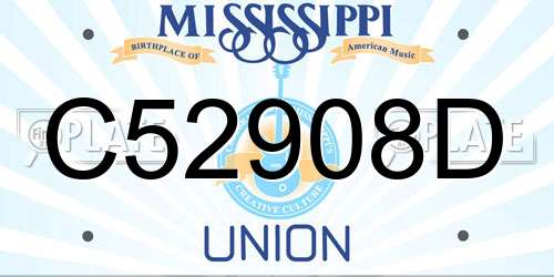 C52908D Mississippi License Plate
