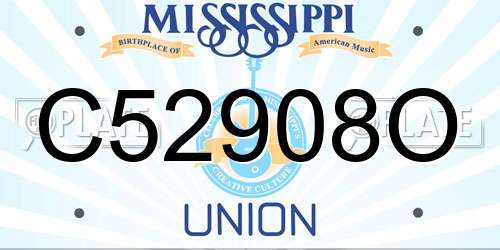 C52908O Mississippi License Plate