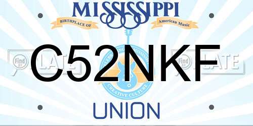 C52NKF Mississippi License Plate