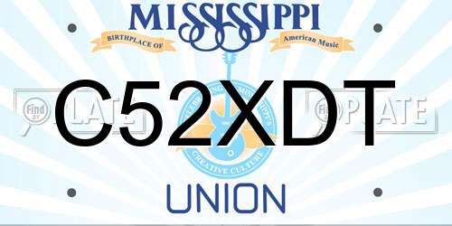 C52XDT Mississippi License Plate