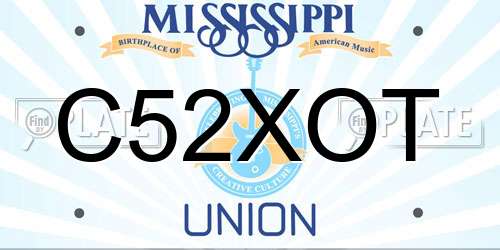 C52XOT Mississippi License Plate