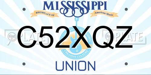 C52XQZ Mississippi License Plate