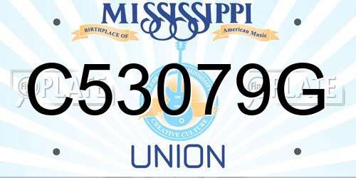 C53079G Mississippi License Plate