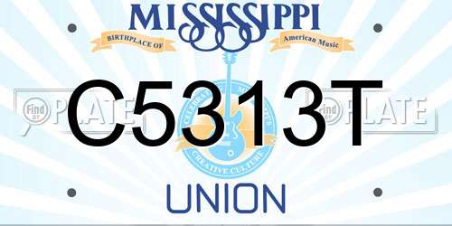 C5313T Mississippi License Plate