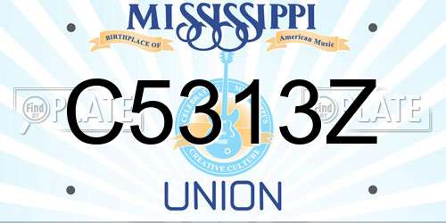 C5313Z Mississippi License Plate