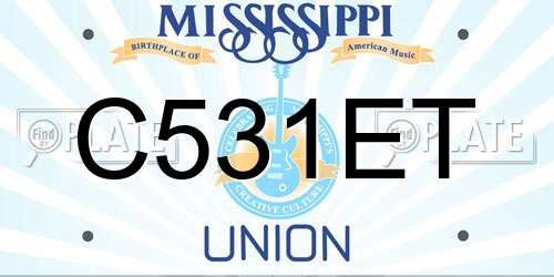 C531ET Mississippi License Plate