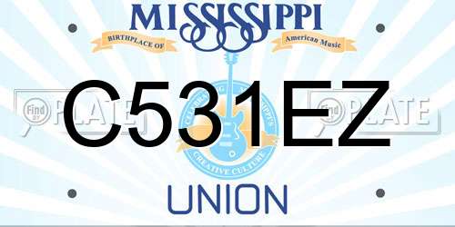 C531EZ Mississippi License Plate