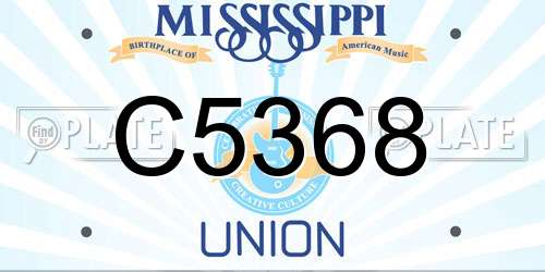 C5368 Mississippi License Plate