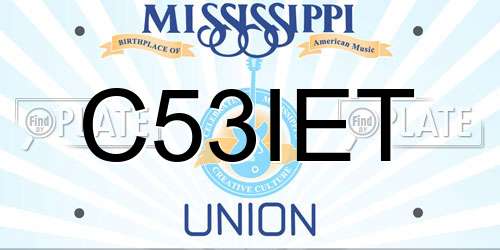 C53IET Mississippi License Plate