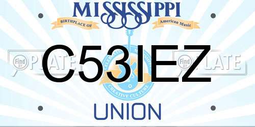 C53IEZ Mississippi License Plate