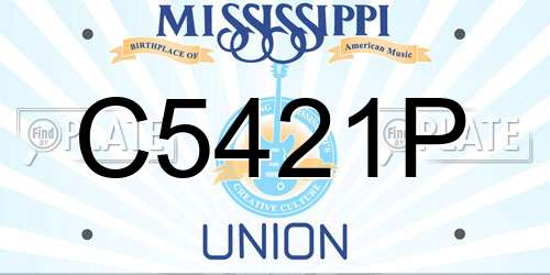 C5421P Mississippi License Plate