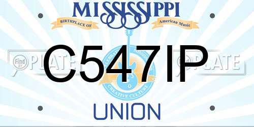C547IP Mississippi License Plate