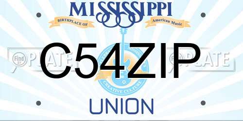C54ZIP Mississippi License Plate