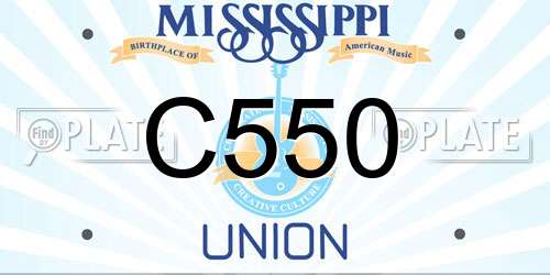 C550 Mississippi License Plate