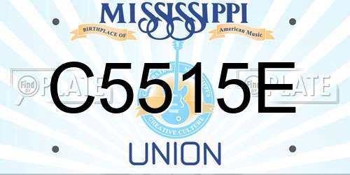 C5515E Mississippi License Plate
