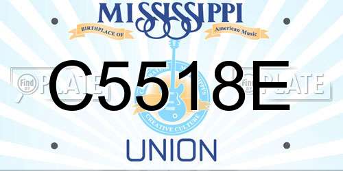 C5518E Mississippi License Plate