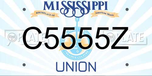 C5555Z Mississippi License Plate