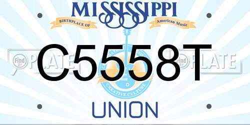 C5558T Mississippi License Plate