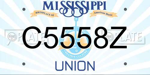 C5558Z Mississippi License Plate