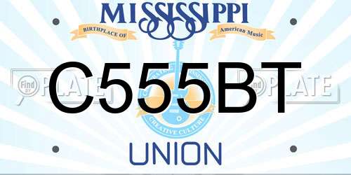 C555BT Mississippi License Plate