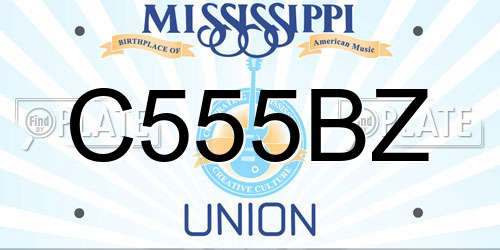 C555BZ Mississippi License Plate