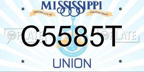 C5585T Mississippi License Plate